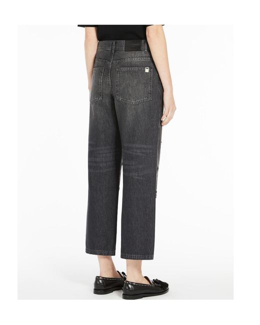 Weekend by Maxmara Gray Sequinned Denim Jeans