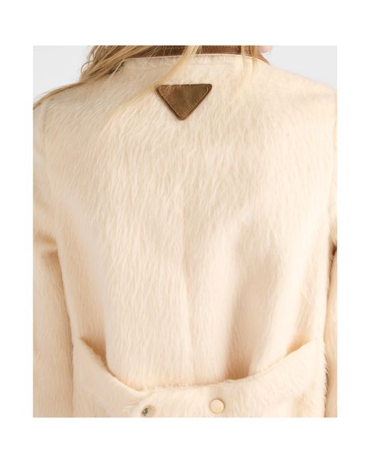Prada Natural Double-Breasted Aspen Jacket