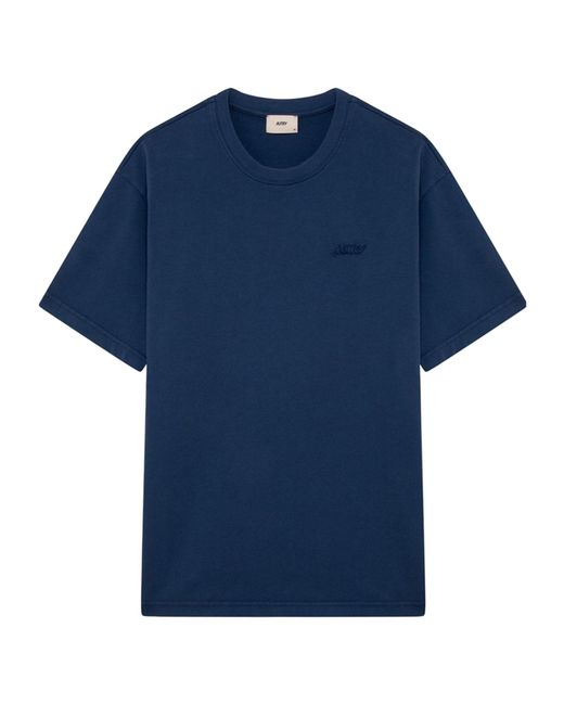 Autry Blue Logo Patch Crewneck T-Shirt for men