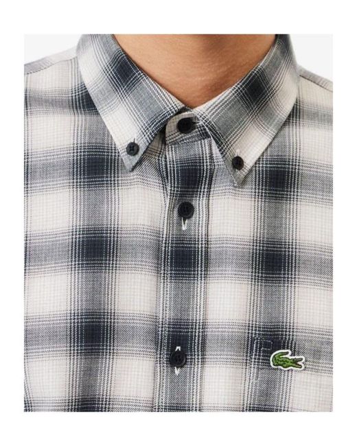 Lacoste Gray Regular Fit Flannel Shirt for men