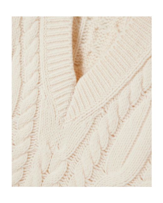 Theory White Cable-Knit Wool And Cashmere-Blend Sweater