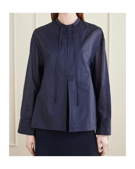 Jil Sander Blue Cotton Organdy Shirt