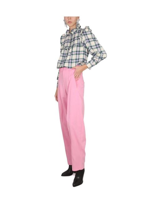 Isabel Marant Pink Logo Casual Pants