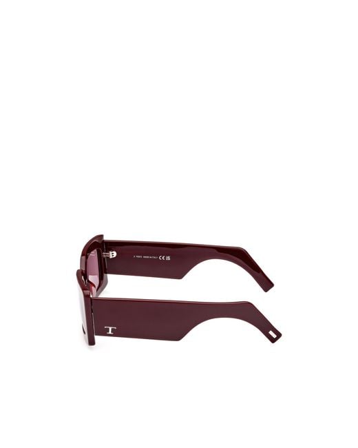 Tod's Pink Geometric Frame Sunglasses