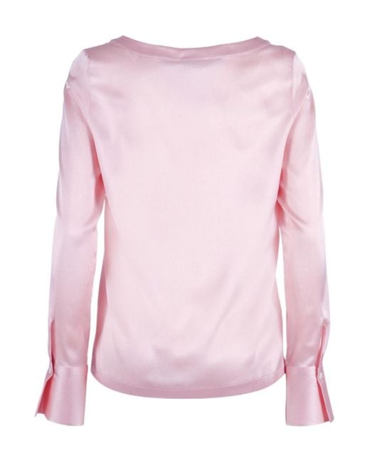 Mazzarelli Pink Angie B Boat-Neck Blouse