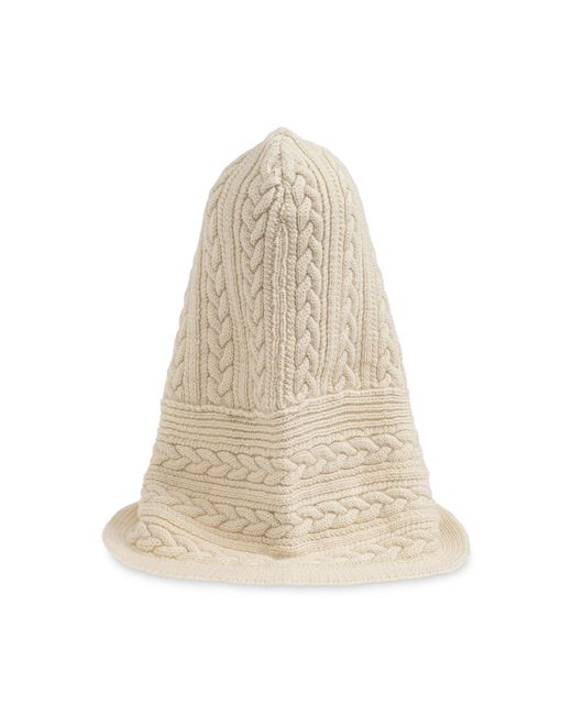 Isabel Marant White Cable Knitted Hooded Scarf