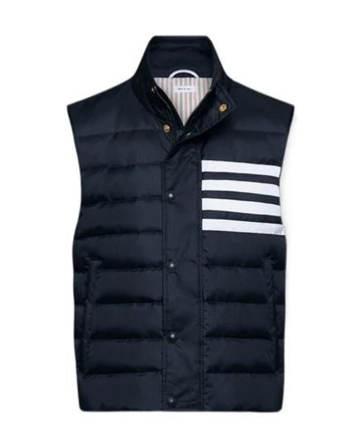 Thom Browne Blue Four-Bar Downfill Gilet for men