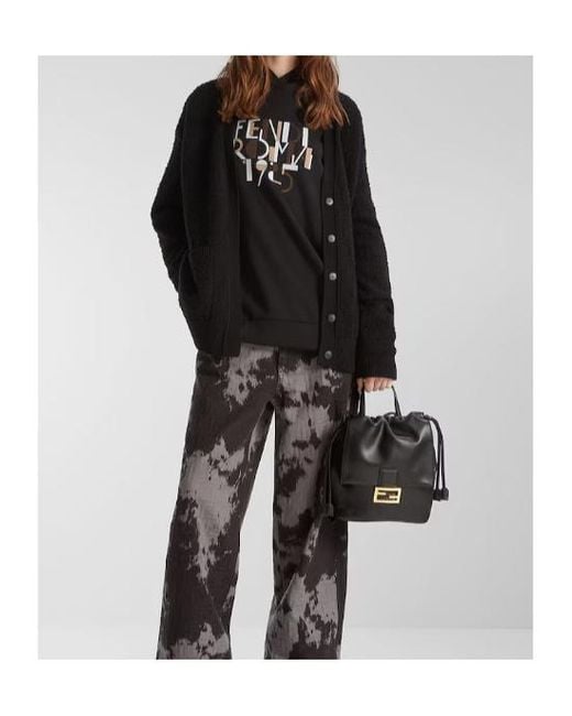Fendi Black Roma Logo Printed Hoodie