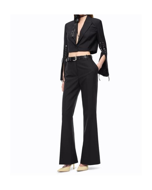 Pinko Black Lace-Up Cropped Jacket