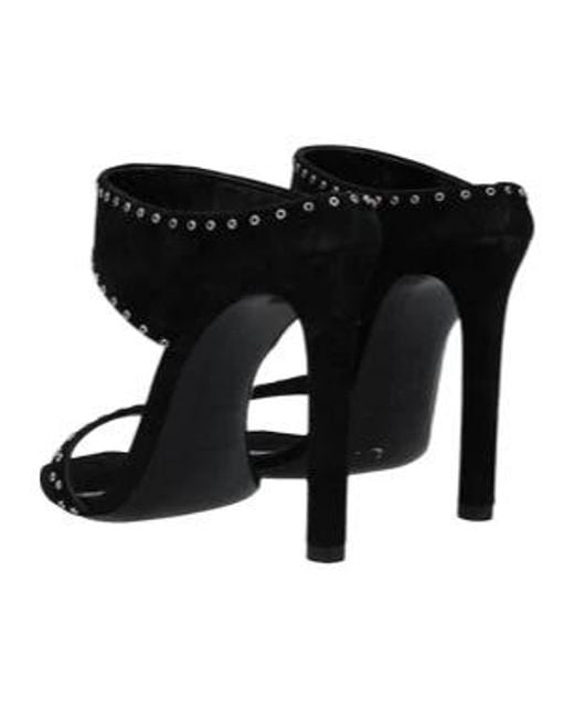 Saint Laurent Black Solid Color Square-Toe High Heels