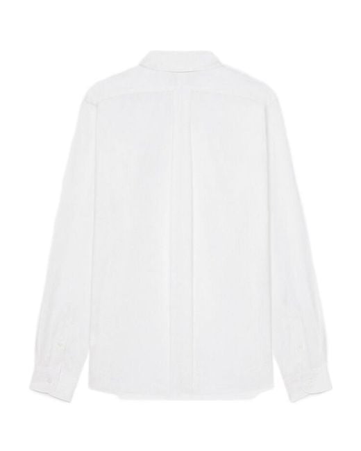 KENZO White Boke Flower Embroidered Buttoned Shirt for men