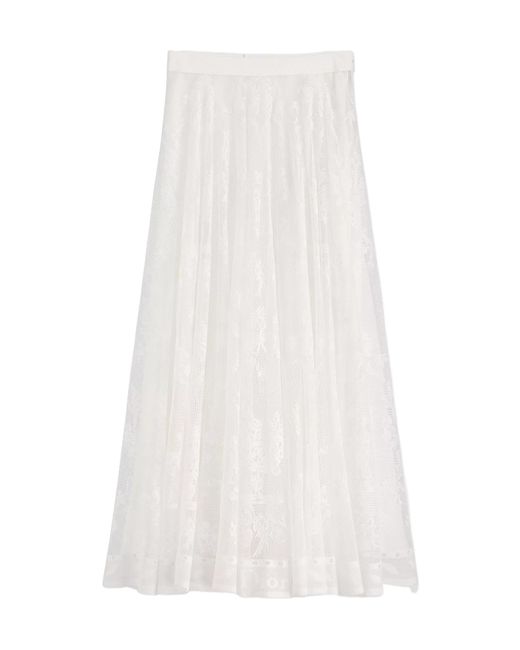 Dior White Mid-Length Flared Skirt