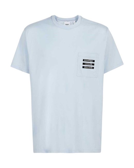 Burberry Blue Statue-Print T-Shirt for men