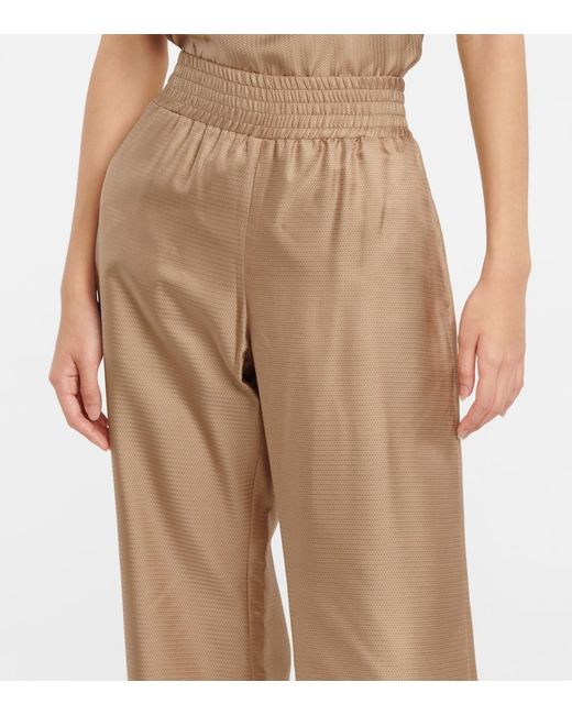 Gabriela Hearst Natural Wide-Leg Casual Pants