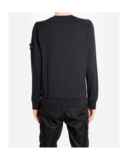 Stone Island Black Logo Patch Crewneck Sweatshirt for men