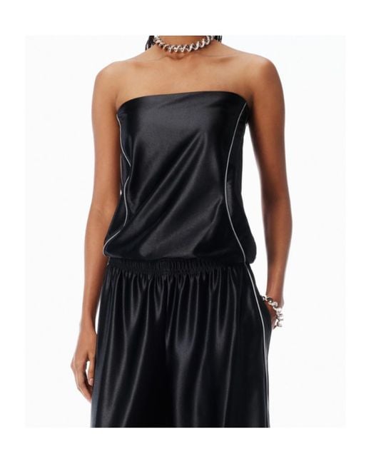 Alexander Wang Black Strapless Bubble Top
