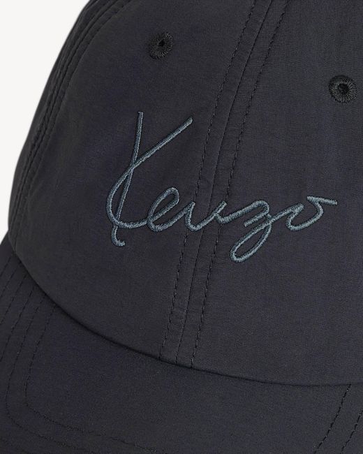 KENZO Blue Logo Embroidered Baseball Cap for men