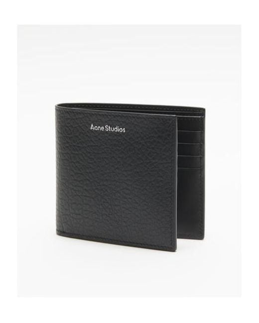 Acne Black Logo Printed Folded Wallet for men