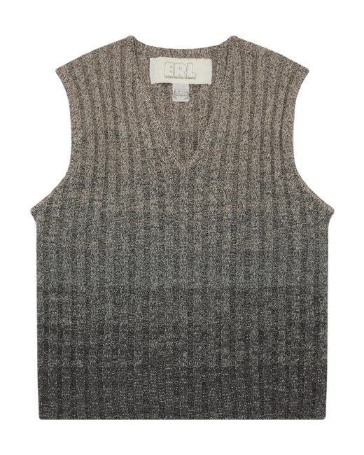 ERL Gray Wool Gradient Knitted Vest for men