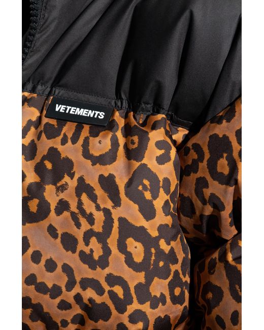 Vetements Brown Animal Motif Padded Jacket