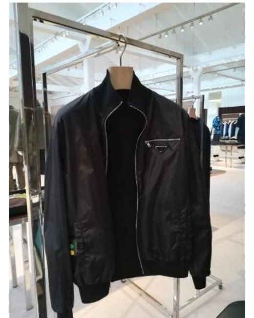 Prada Black Reversible Zip-Up Bomber Jacket for men