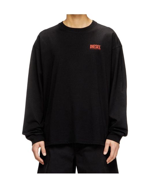 DIESEL Black T-Boxt-Ls-Bisk Long-Sleeved T-Shirt for men