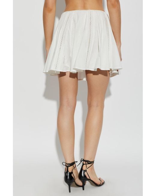 AllSaints White Pleated Midi Skirt