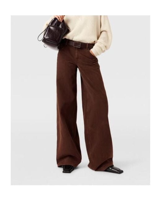 Stella McCartney Brown Mid-Rise Wide-Leg Denim Jeans