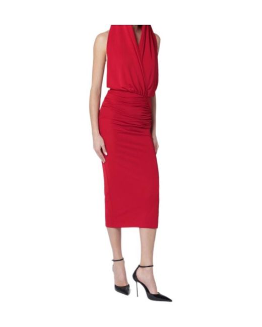 ANDAMANE Red Annie Hooded Midi Dress