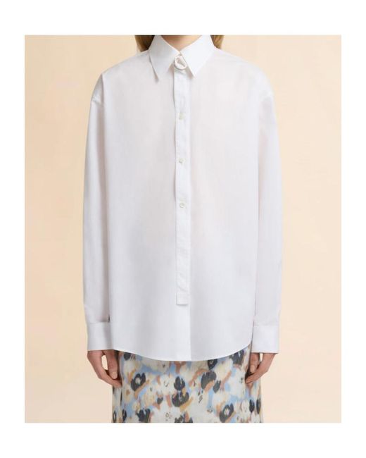 Marni White D-Ring Neck Strap Poplin Shirt