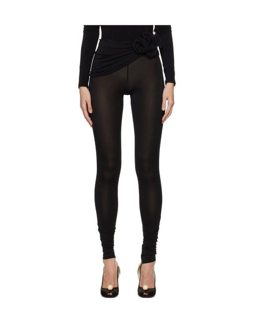 Magda Butrym Black Waist Wrap Jersey Leggings