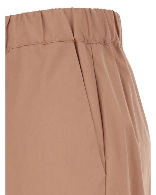 Semicouture Natural Elastic-Waist Straight-Leg Pants