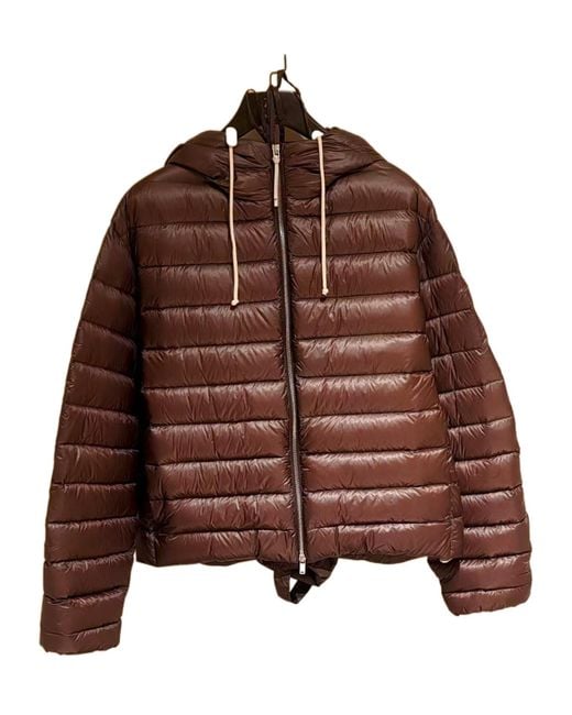 Jil Sander Brown Hooded Down Jacket for men