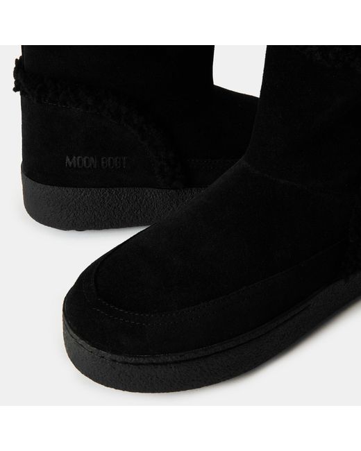 Moon Boot Black Solid Color Ankle Boots