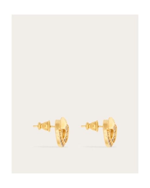 Ferragamo Metallic Ferragamo Gancini Embellished Earrings