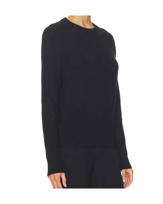 Soft Goat Black Ribbed-Trim Sweater