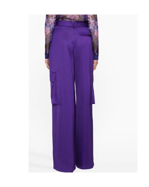 Versace Purple Wide-Leg Cargo Pants