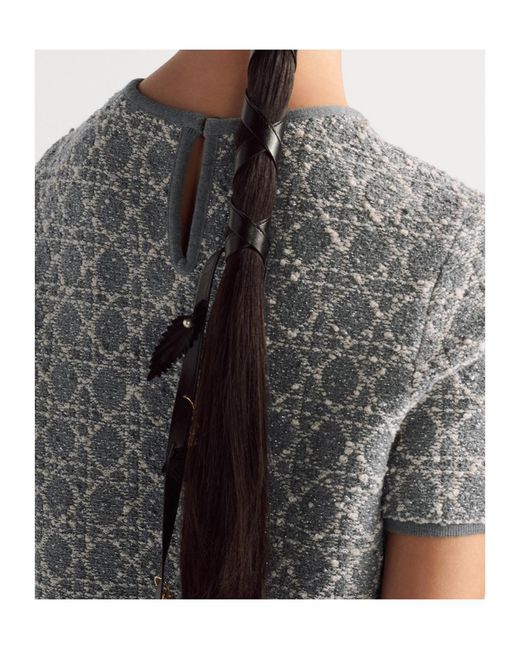 Dior Gray Macrocannage Short-Sleeved Top