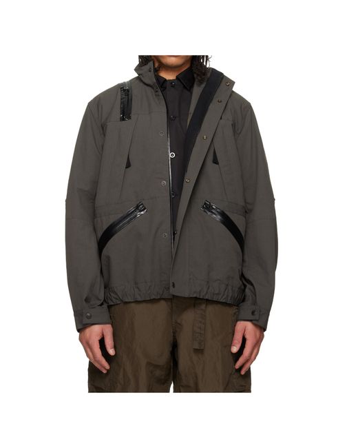 Sacai Gray Windproof Short Jacket for men