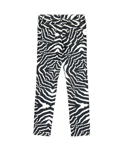 Just Cavalli White Zebra Printed Jeans