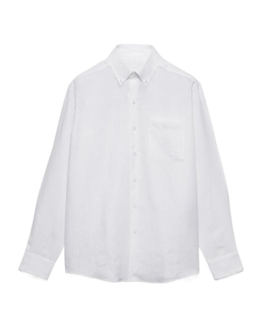 Prada White Linen Shirt for men