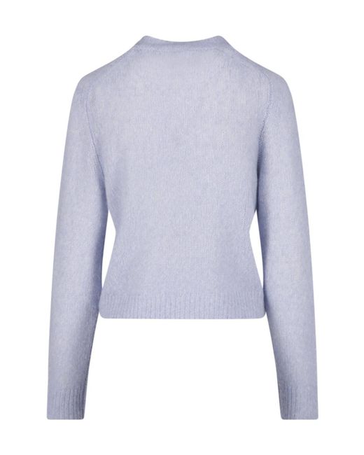 Lisa Yang Blue Solene Ribbed-Knit Crewneck Jumper