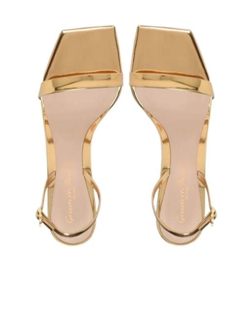 Gianvito Rossi Metallic Ribbon Open Toe Sandals