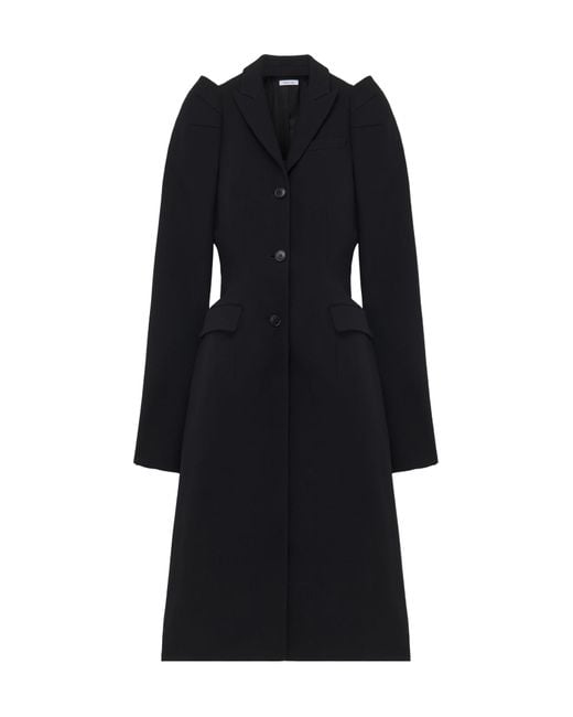 Alexander McQueen Black Wool-Blend Structured Coat
