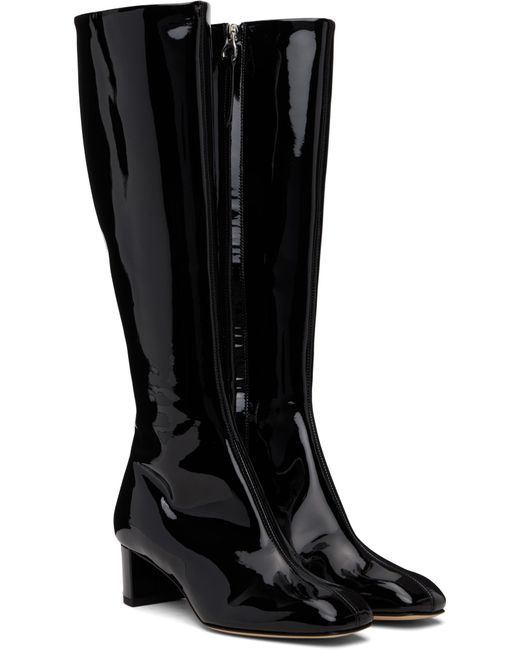 Aeyde Black 50Mm Marty Patent Calf Leather Knee-High Boots