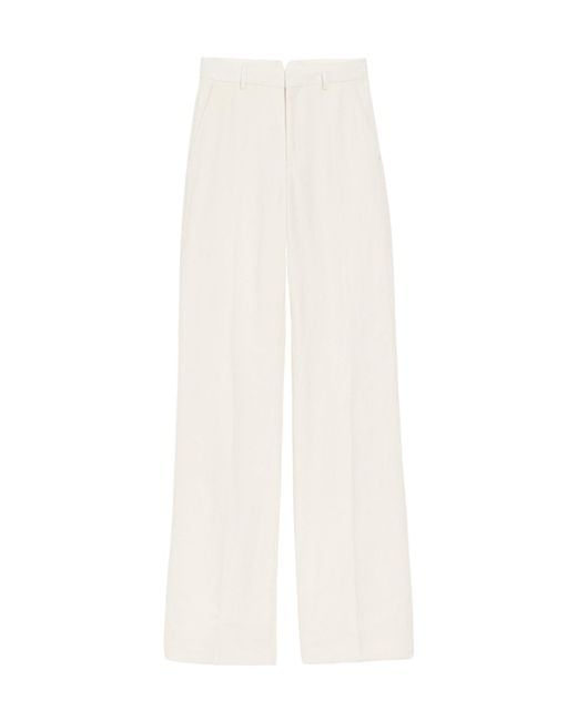 AMI White Concealed-Fastening Tailored Trousers