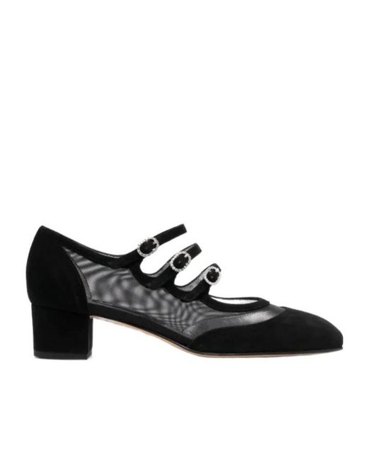 CAREL PARIS Black Solid Color Block Heel Shoes