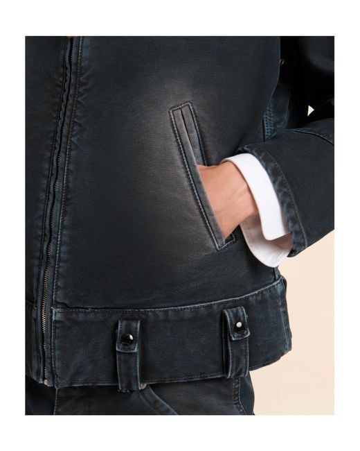 Marni Black Contrast Collar Zip Jacket for men