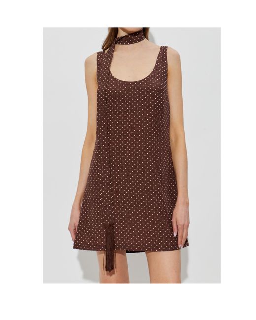 Posse Brown Evie Polka-Dot Mini Dress
