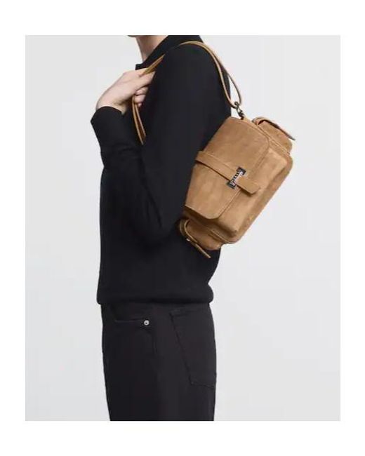 Hogan Brown Embossed Small Flap Shoulder Bag